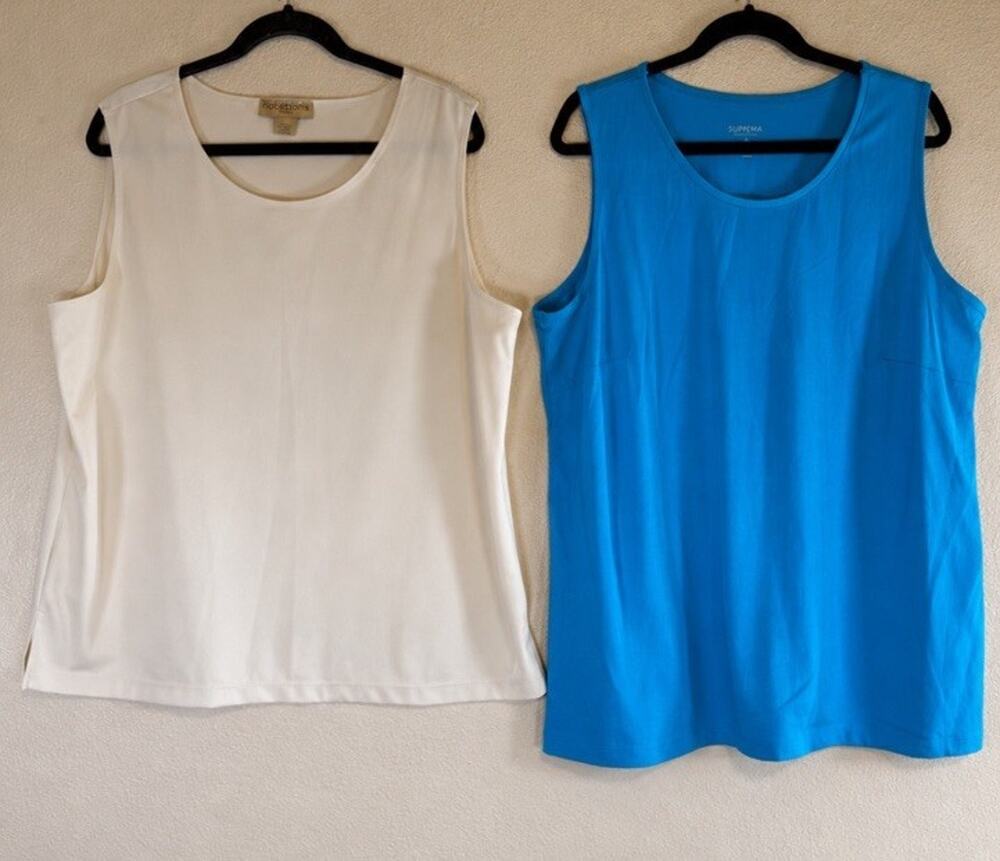 Notations & Catherine's Plus 1X Lot of 2 Sleeveless Tank Tops Basic Staple